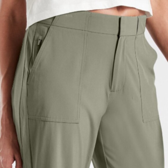 Women's Athleta Tribeca Crop Utility Pant Olive Buttery Soft Fabric - Picture 2 of 9